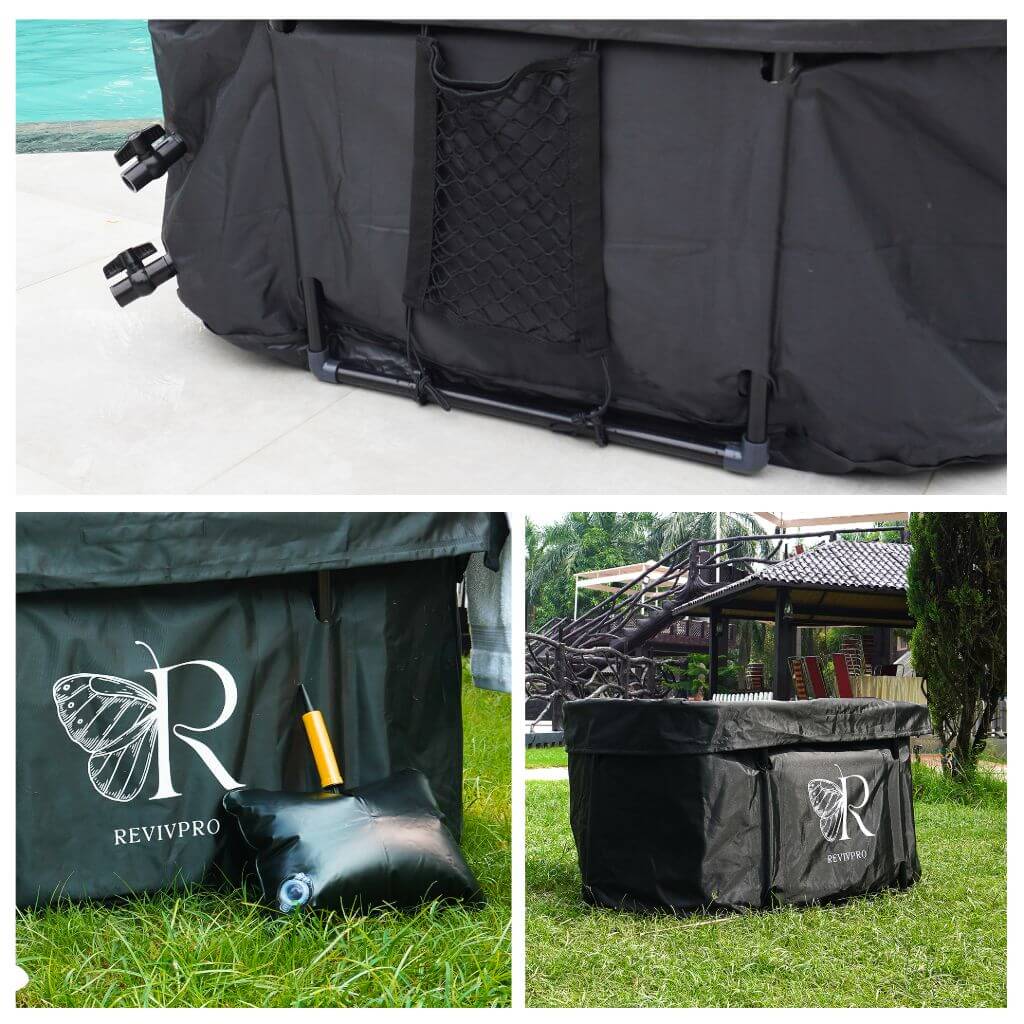 Portable Oval Ice Bath Tub X with Extra Length - Water Chiller Compatible Cold Plunge - RevivPro