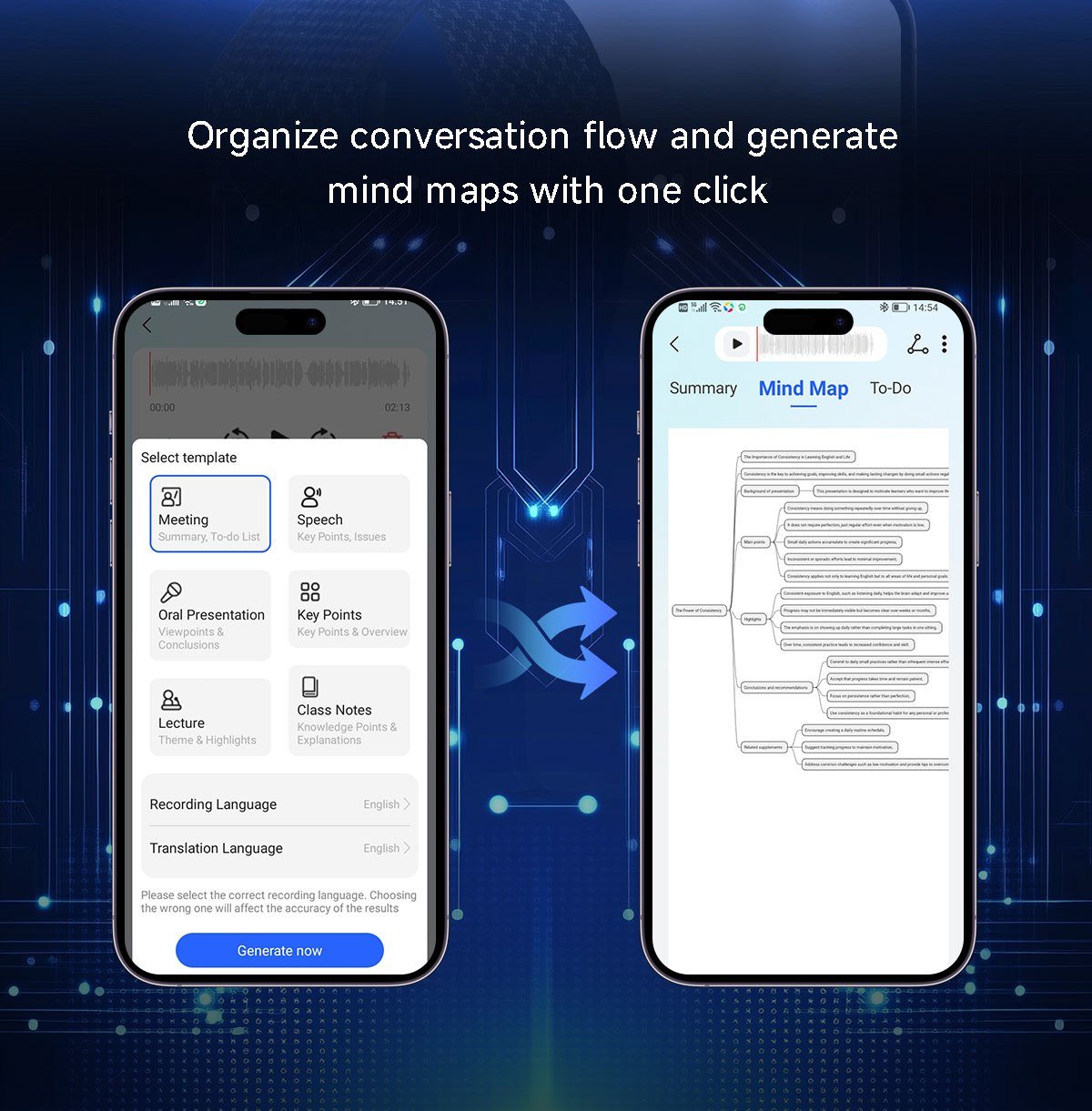 AI Voice Recorder Band – one-click AI mind map from recorded conversations | RevivPro