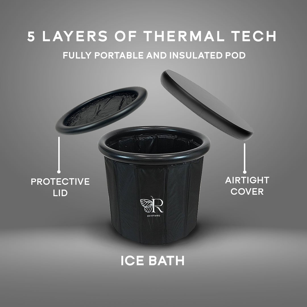 Portable Foldable Ice Bath Tub - Water Chiller Compatible Cold Plunge for Recovery and Wellness - RevivPro