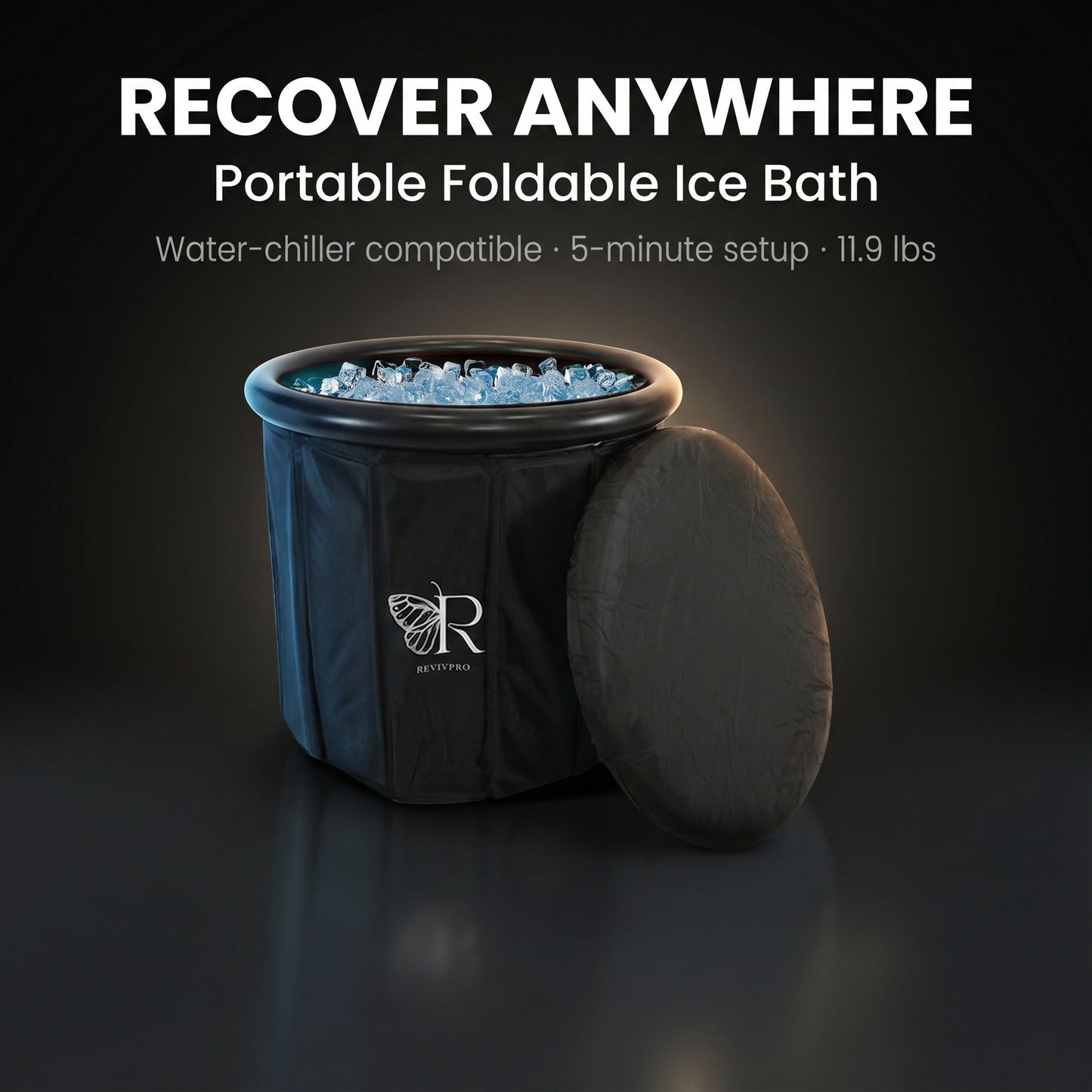 Portable Foldable Ice Bath Tub - Water Chiller Compatible Cold Plunge for Recovery and Wellness - RevivPro