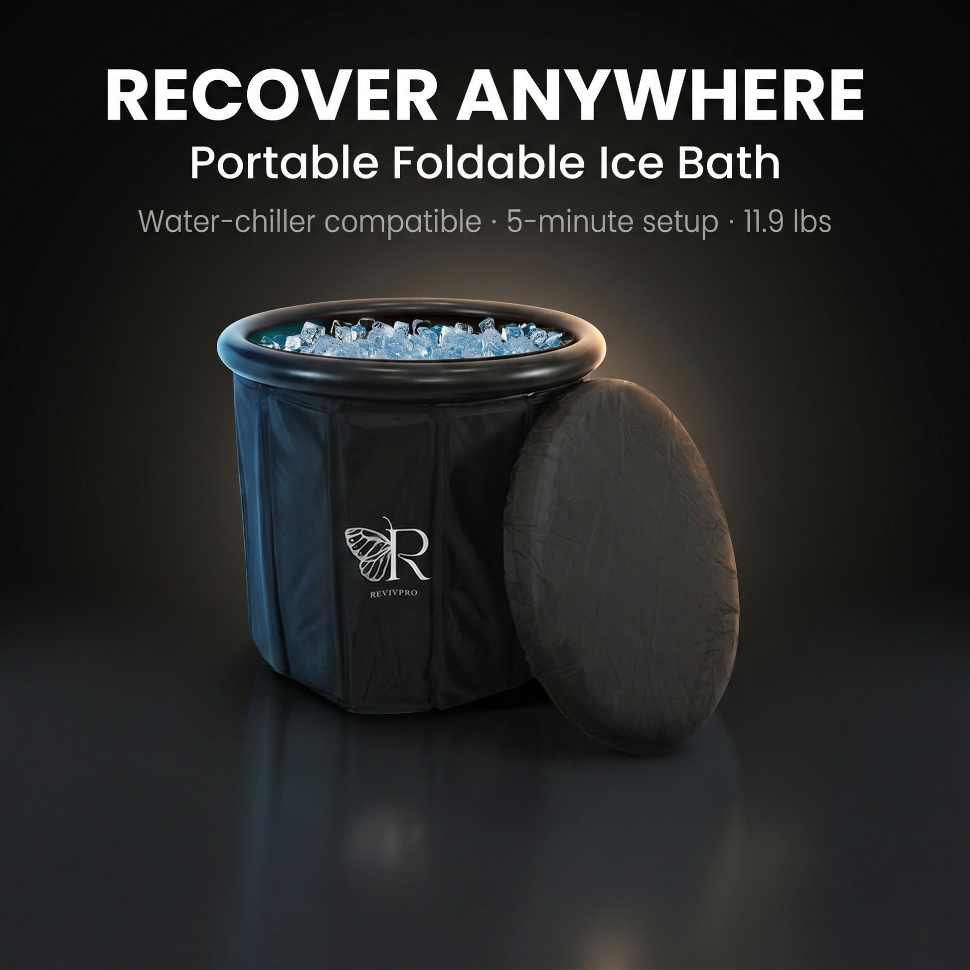 Portable Foldable Ice Bath Tub - Water Chiller Compatible Cold Plunge for Recovery and Wellness - RevivPro