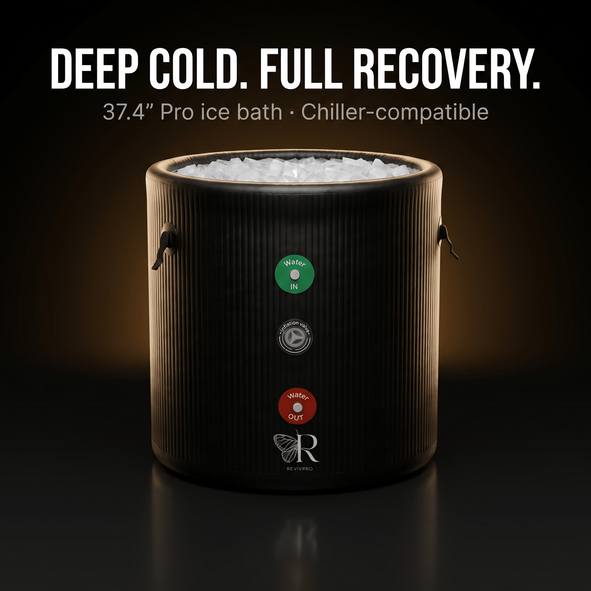 Portable Ice Bath Tub Pro - Water Chiller Compatible Cold Plunge Easy Recovery Solution - RevivPro