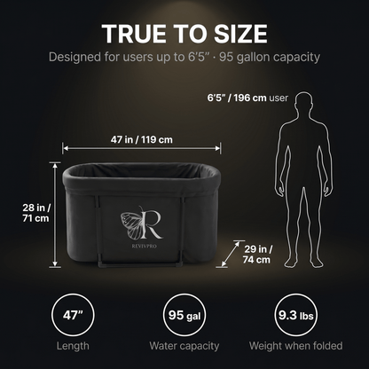 Portable Oval Ice Bath Tub X with Extra Length - Water Chiller Compatible Cold Plunge - RevivPro