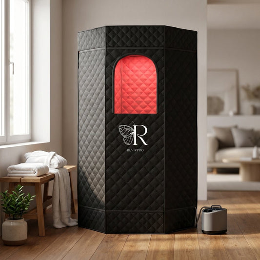 Portable Steam Sauna Box with Skin Care Red Light - RevivPro