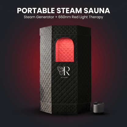 Portable Steam Sauna Box with Skin Care Red Light - RevivPro