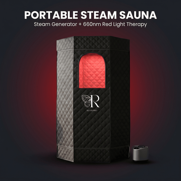 Portable Steam Sauna Box with Skin Care Red Light - RevivPro
