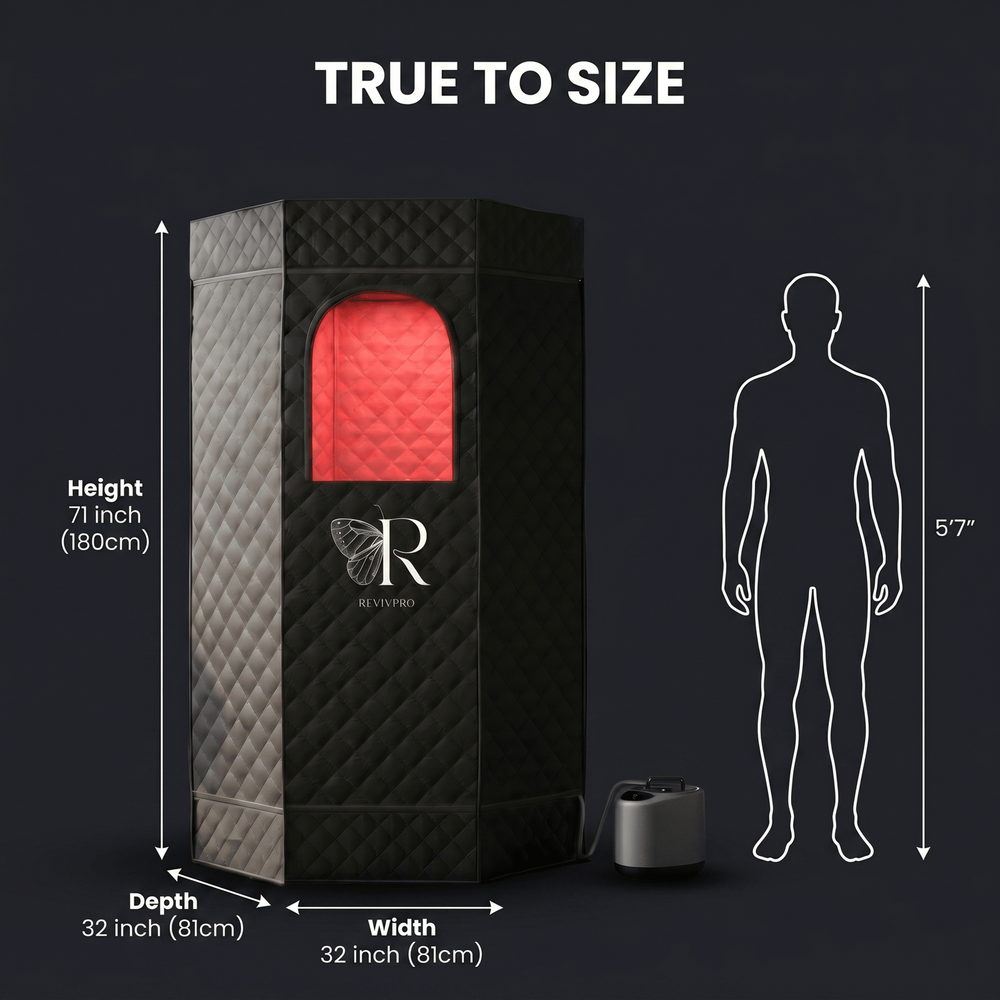 Portable Steam Sauna Box with Skin Care Red Light - RevivPro