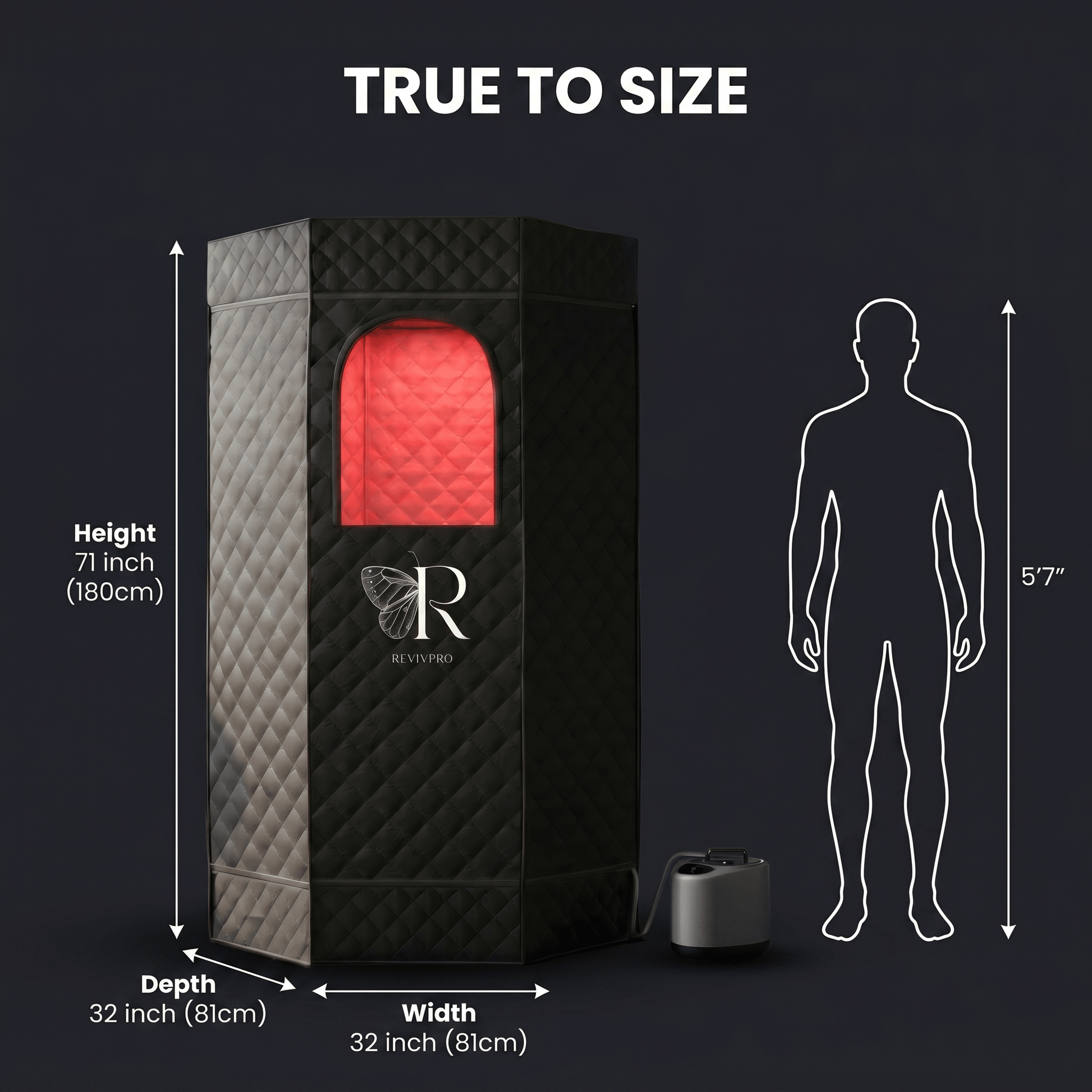 Portable Steam Sauna Box with Skin Care Red Light - RevivPro