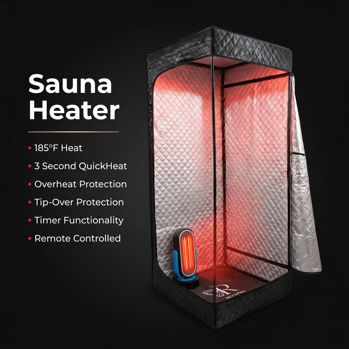 Sauna Heater – 1500W Ceramic Carbon QuickHeat® with Remote - RevivPro